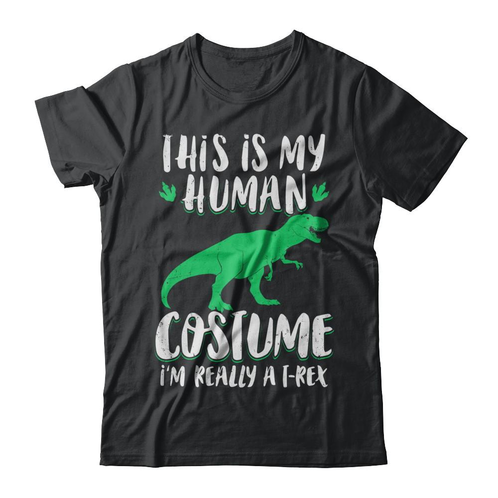 Funny I'm Really A T Rex Dinosaur Halloween Costume-T-Shirt & Sweatshirt-Classic T-Shirt-Black