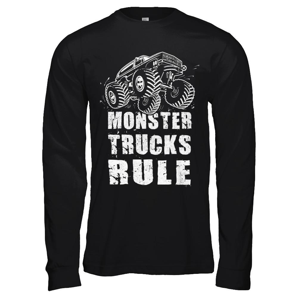 Monster Trucks Rule Mudding-T-Shirt & Hoodie-Long Sleeve T-Shirt-Black