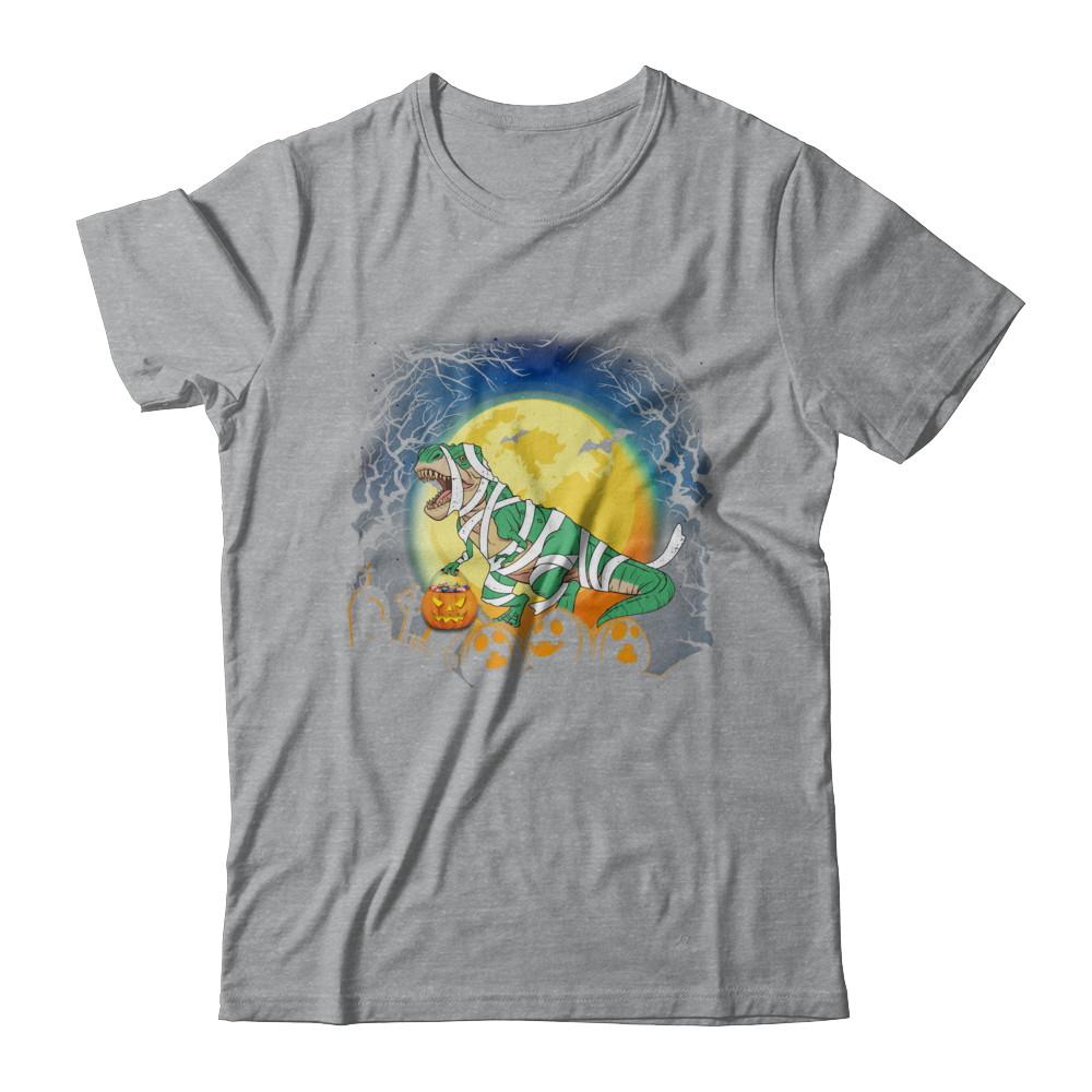 Halloween Pumpkin Dinosaur Gift For Kids Boys Girls-T-Shirt & Hoodie-Classic T-Shirt-Sport Grey