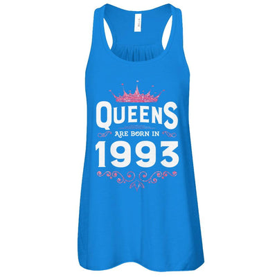 Queens Are Born In 1993 Birthday Gift-T-Shirt & Tank Top-Women's Flowy Racerback Tank-True Royal