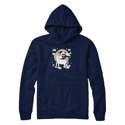 Panda Riding Unicorn-T-Shirt & Tank Top-Pullover Hoodie-Navy