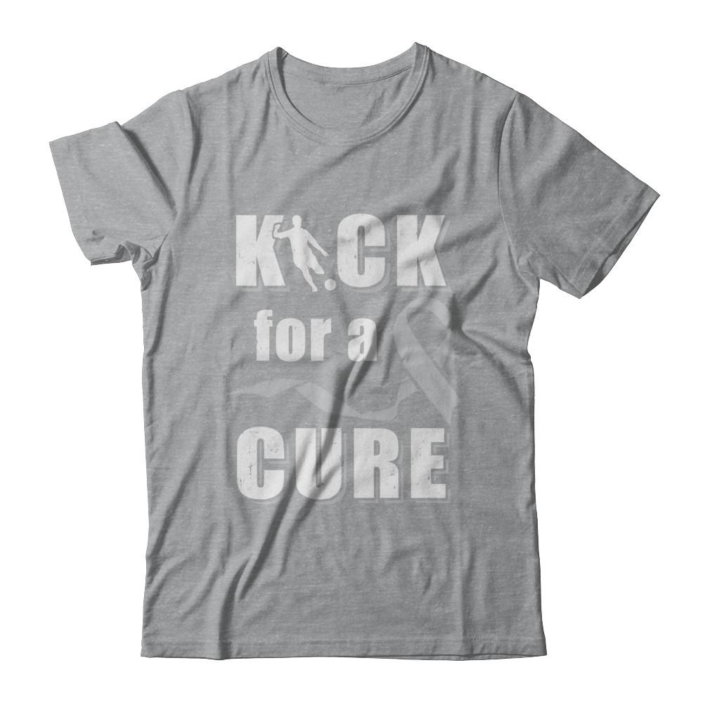 Kick For A Cure Soccer Gray Brain Cancer Diabetes Awareness-T-Shirt & Hoodie-Classic T-Shirt-Sport Grey