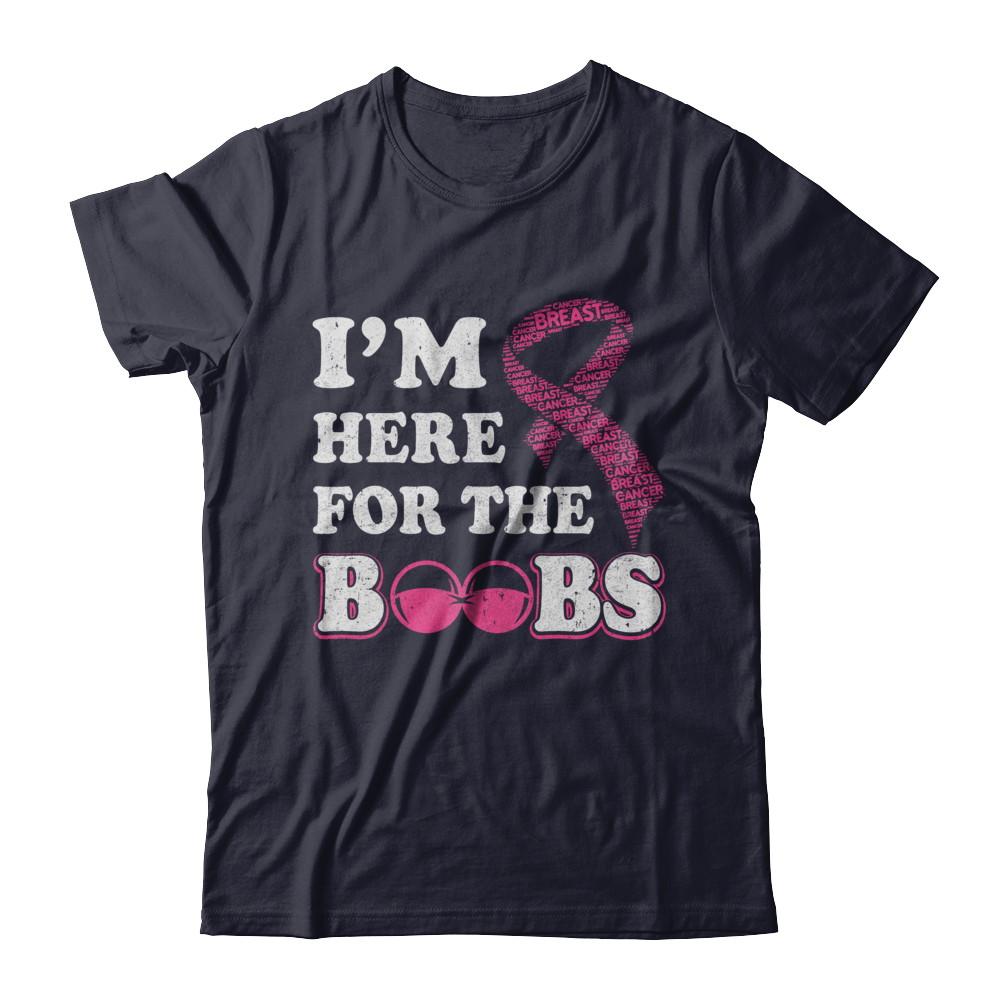 I'm Here For The Boobs Breast Cancer-T-Shirt & Hoodie-Premium T-Shirt-Midnight Navy
