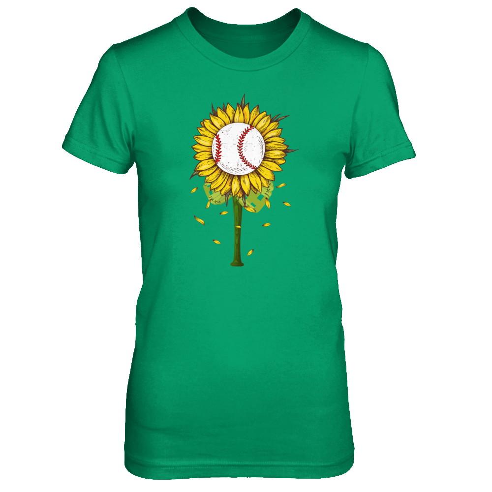 Sunflower Baseball Mom Daughter Lover Gift-T-Shirt & Tank Top-Women's T-Shirt-Irish Green