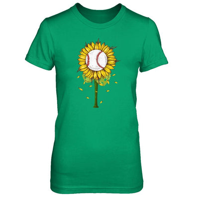 Sunflower Baseball Mom Daughter Lover Gift-T-Shirt & Tank Top-Women's T-Shirt-Irish Green