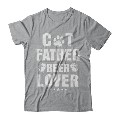 Cat Father Beer Lover Best Cat Dad Fathers Day-T-Shirt & Hoodie-Classic T-Shirt-Sport Grey