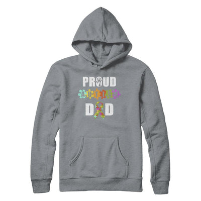 Proud Autism Dad Autism Awareness-T-Shirt & Hoodie-Pullover Hoodie-Light Steel