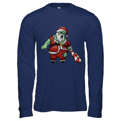 Zombie Santa Scary Christmas Halloween Costume-T-Shirt & Hoodie-Long Sleeve T-Shirt-Navy