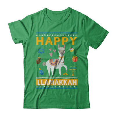 Happy Llama Llamakkah Hanukkah Ugly Sweater-T-Shirt & Sweatshirt-Premium T-Shirt-Kelly Green