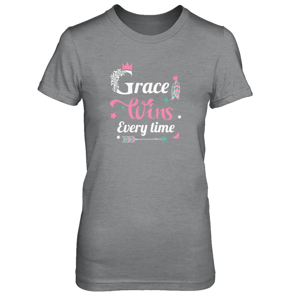 Grace Wins Every Time-T-Shirt & Tank Top-Women's T-Shirt-Sport Grey