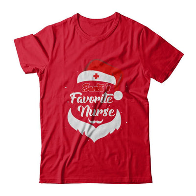 Santa's Favorite Nurse Funny Christmas Nursing-T-Shirt & Hoodie-Premium T-Shirt-Red