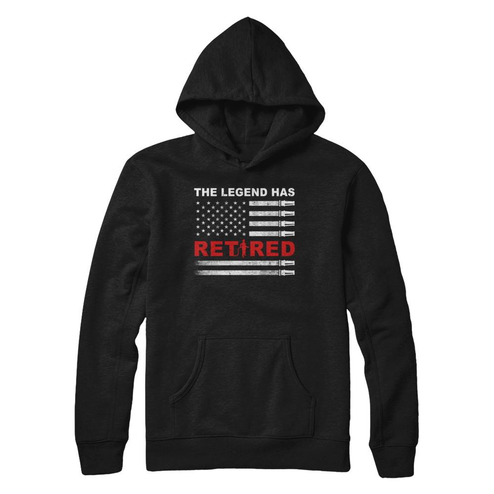 The Legend Has Retired Firefighter Retirement Gift-T-Shirt & Hoodie-Pullover Hoodie-Black