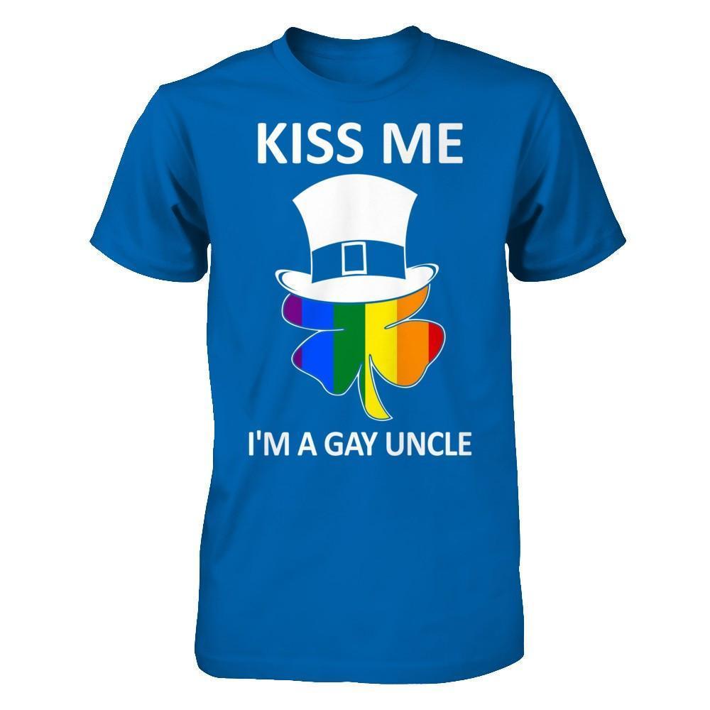 Kiss Me I'm A Gay Uncle Lgbt St Patrick's Day-T-Shirt & Hoodie-Classic T-Shirt-Royal