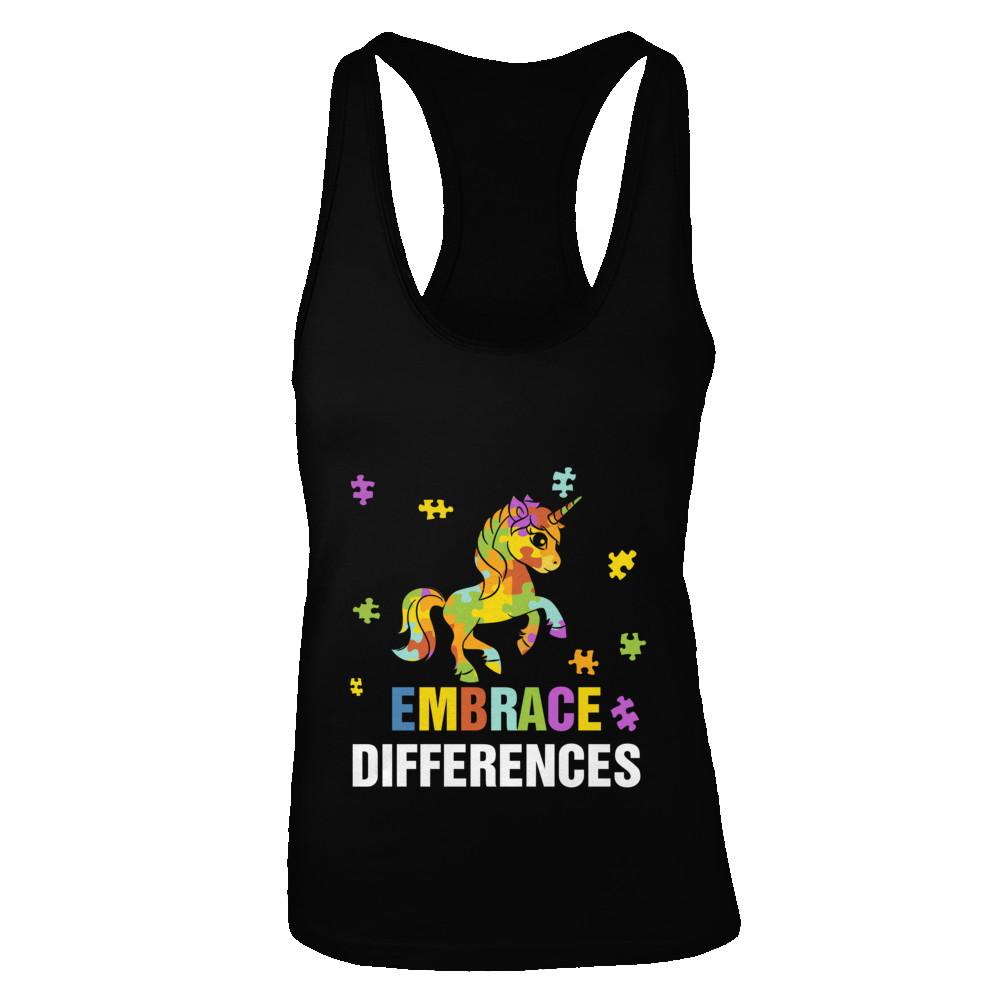 Autism Awareness Puzzle Piece Unicorn Embrace Differences