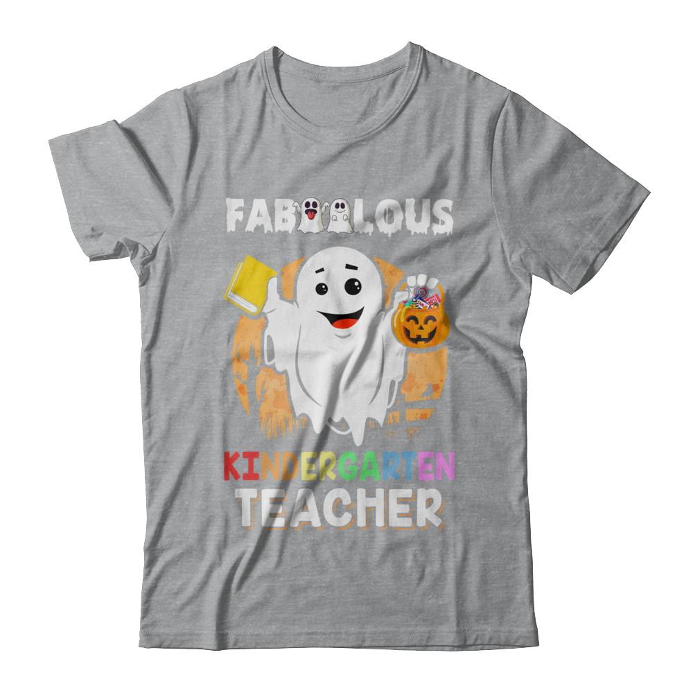 Faboolous Fabulous Kindergarten Teacher Halloween-T-Shirt & Hoodie-Classic T-Shirt-Sport Grey