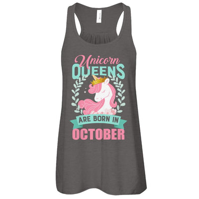 Unicorn Queens Are Born In October Birthday Gift-T-Shirt & Tank Top-