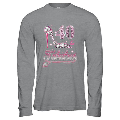 40 And Fabulous 40 Years Old 1981 40th Birthday Gift-T-Shirt & Hoodie-Long Sleeve T-Shirt-Sport Grey
