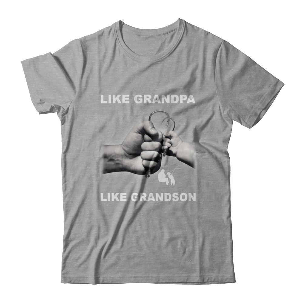 Like Grandpa Like Grandson Fishing Fish Fathers Day-T-Shirt & Hoodie-Classic T-Shirt-Sport Grey