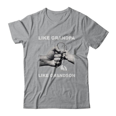 Like Grandpa Like Grandson Fishing Fish Fathers Day-T-Shirt & Hoodie-Classic T-Shirt-Sport Grey