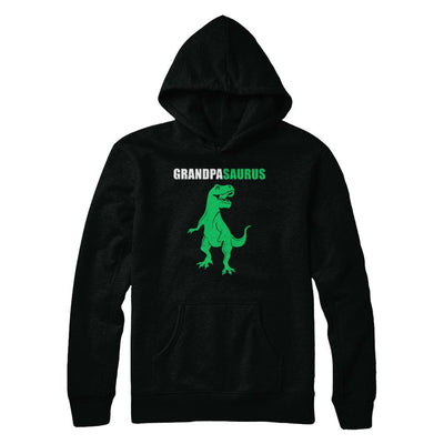 Grandpasarus Funny Dinosaur First Time Grandpa Fathers Day-T-Shirt & Hoodie-Hanes - Heavyweight Pullover Hoodie-Black
