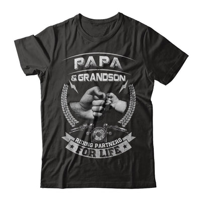 Motocross Papa And Grandson Riding Partners For Life-T-Shirt & Hoodie-Classic T-Shirt-Black