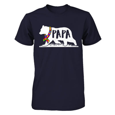 Autism Awareness Papa Bear-T-Shirt & Hoodie-Premium T-Shirt-Midnight Navy