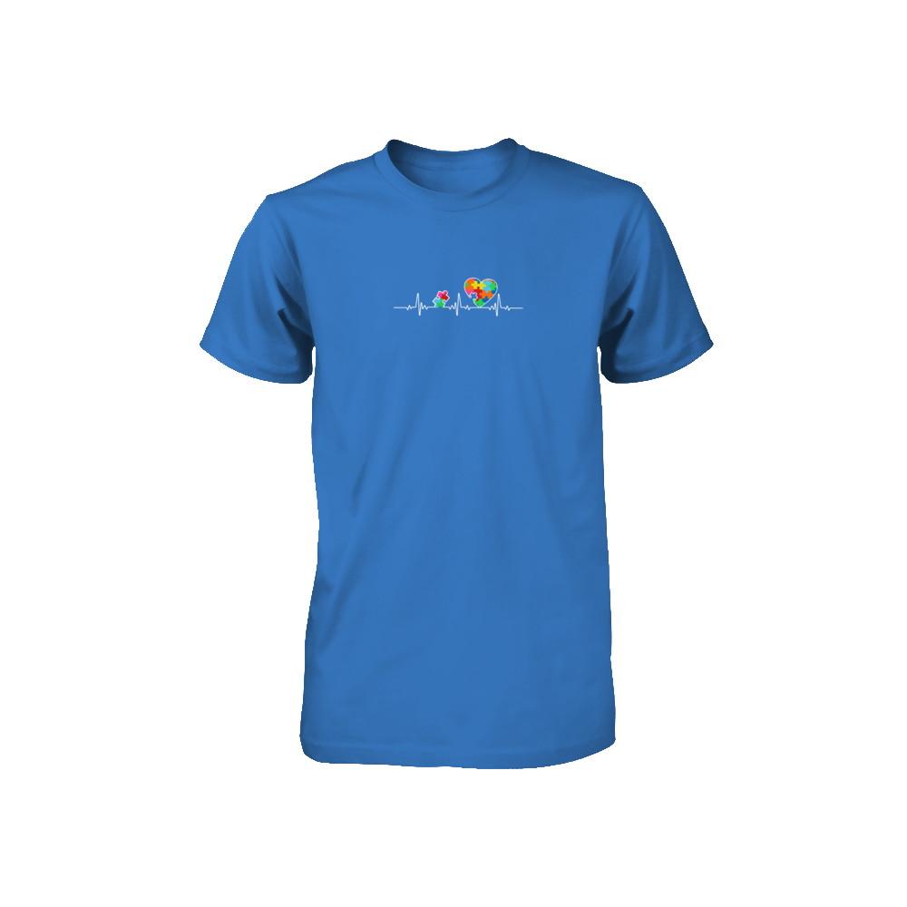 Autism Puzzle Heartbeat Autism Awareness Youth-Youth Shirt-