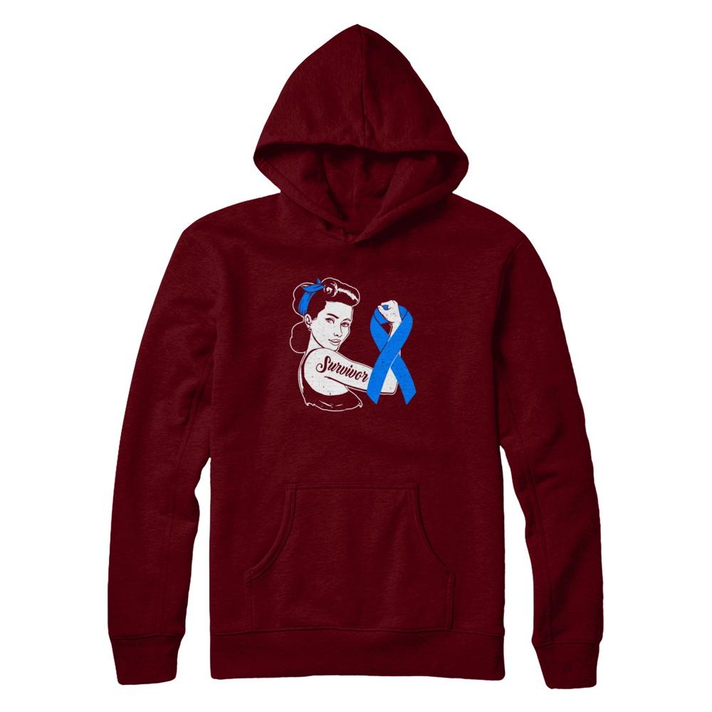 We Can Cure It Colon Cancer Blue Awareness Survivor-T-Shirt & Hoodie-Pullover Hoodie-Maroon