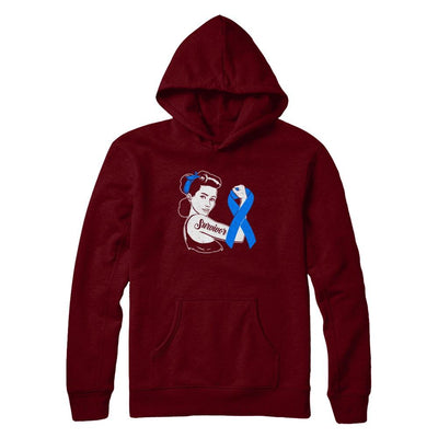 We Can Cure It Colon Cancer Blue Awareness Survivor-T-Shirt & Hoodie-Pullover Hoodie-Maroon