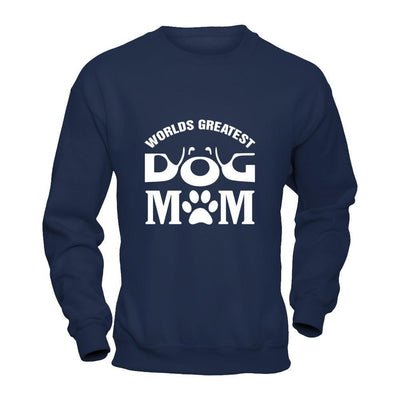 Worlds Greatest Dog Mom-T-Shirt & Hoodie-Crewneck Sweatshirt-Navy