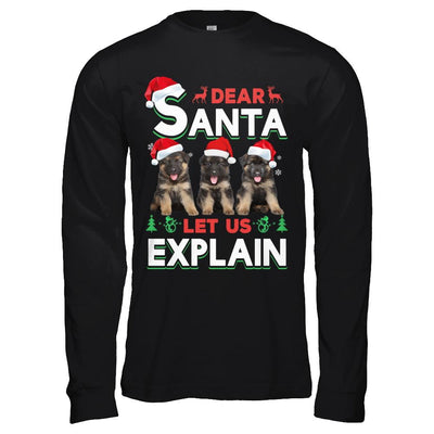 Dear Santa Funny German Shepherd Puppies Christmas Gift-T-Shirt & Hoodie-Long Sleeve T-Shirt-Black