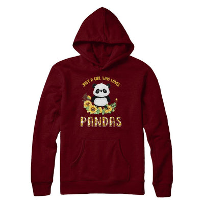 Just A Girl Who Loves Pandas And Sunflowers-T-Shirt & Hoodie-Pullover Hoodie-Maroon