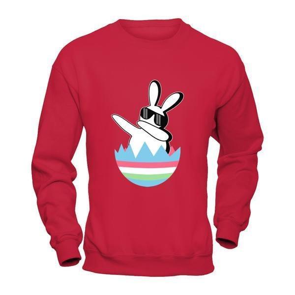 Dabbing Hip Hop Bunny Easter-T-Shirt & Hoodie-Crewneck Sweatshirt-Red