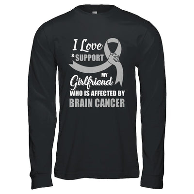 Brain Cancer Awareness Support Grey Girlfriend Boyfriend-T-Shirt & Hoodie-Long Sleeve T-Shirt-Black