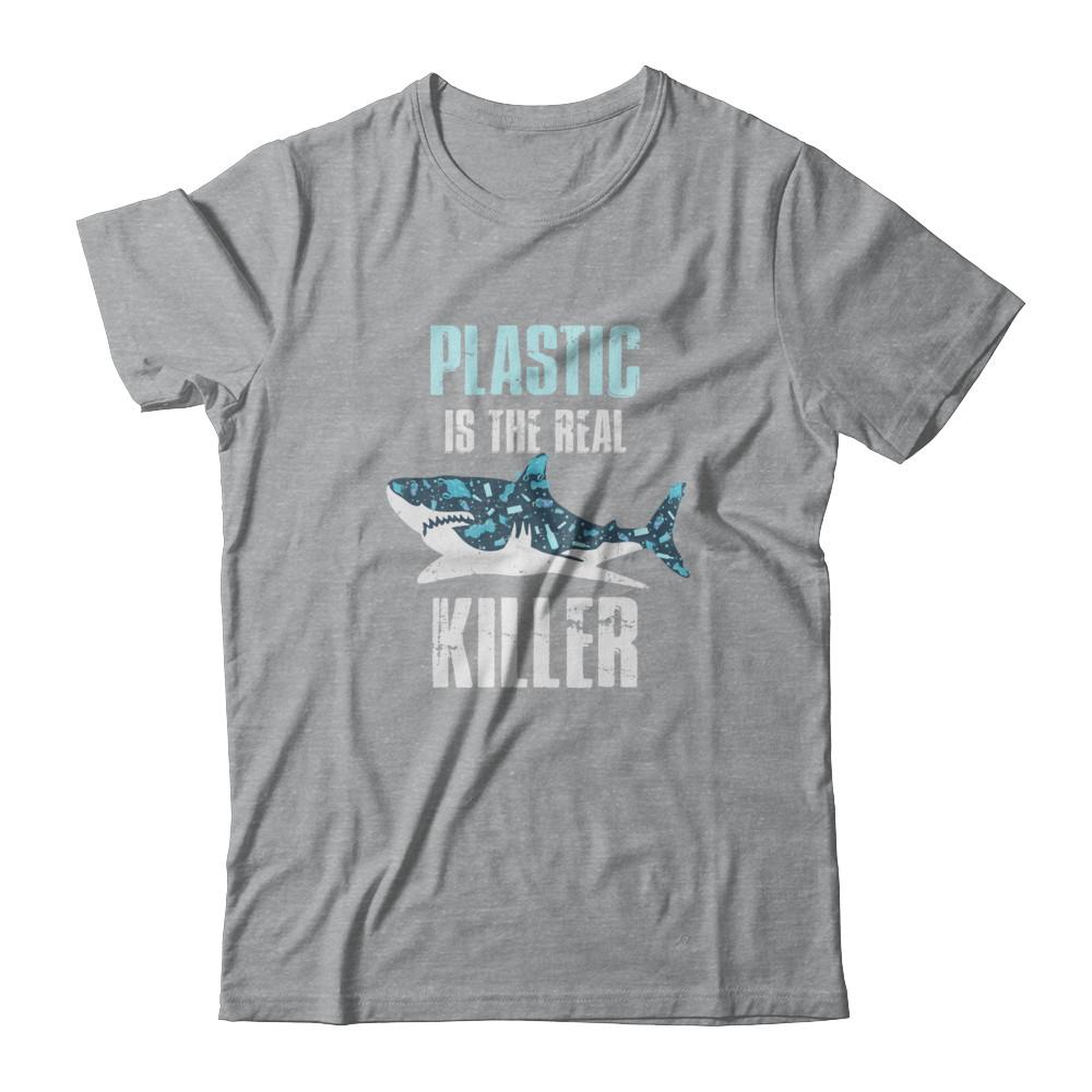 Plastic Is The Real Killer Save Ocean Quote-T-Shirt & Tank Top-Classic T-Shirt-Sport Grey