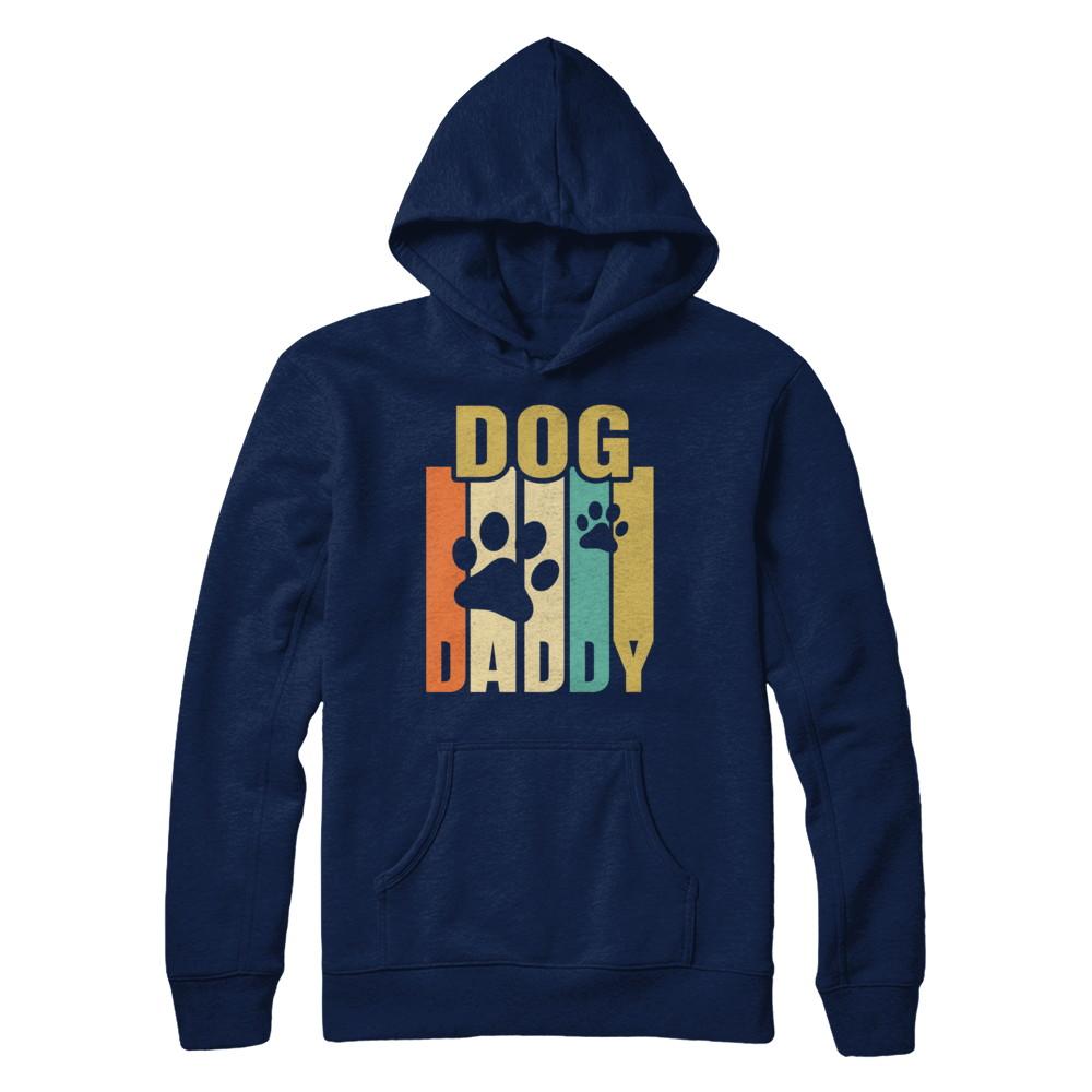 Retro Vintage Daddy Dog Father's Day Gift-T-Shirt & Hoodie-Pullover Hoodie-Navy