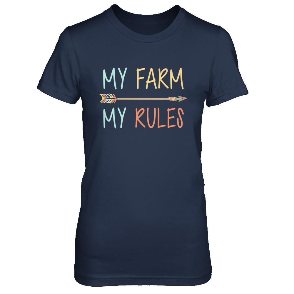 My Farm My Rules Farming-T-Shirt & Hoodie-Women's T-Shirt-Navy