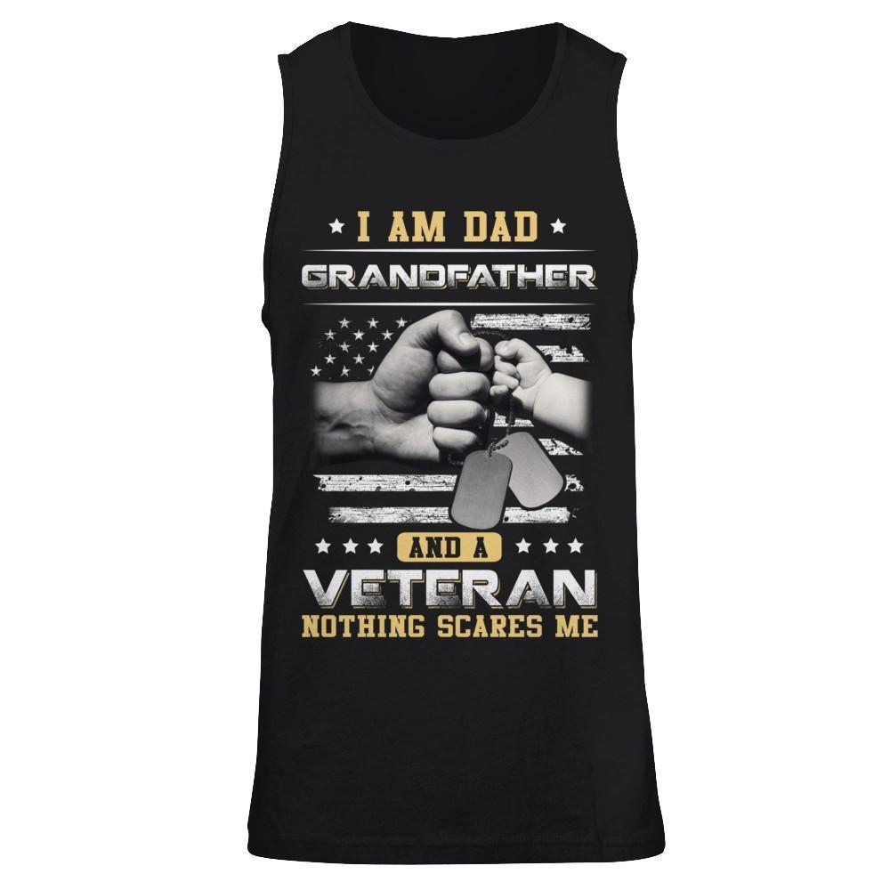 I'm A Dad Grandfather And A Veteran Nothing Scares Me-T-Shirt & Hoodie-Unisex Tank-Black