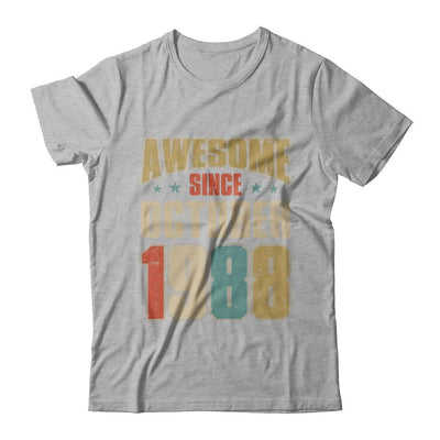 Vintage Retro Awesome Since October 1988 33th Birthday-T-Shirt & Hoodie-Premium T-Shirt-Heather Gray