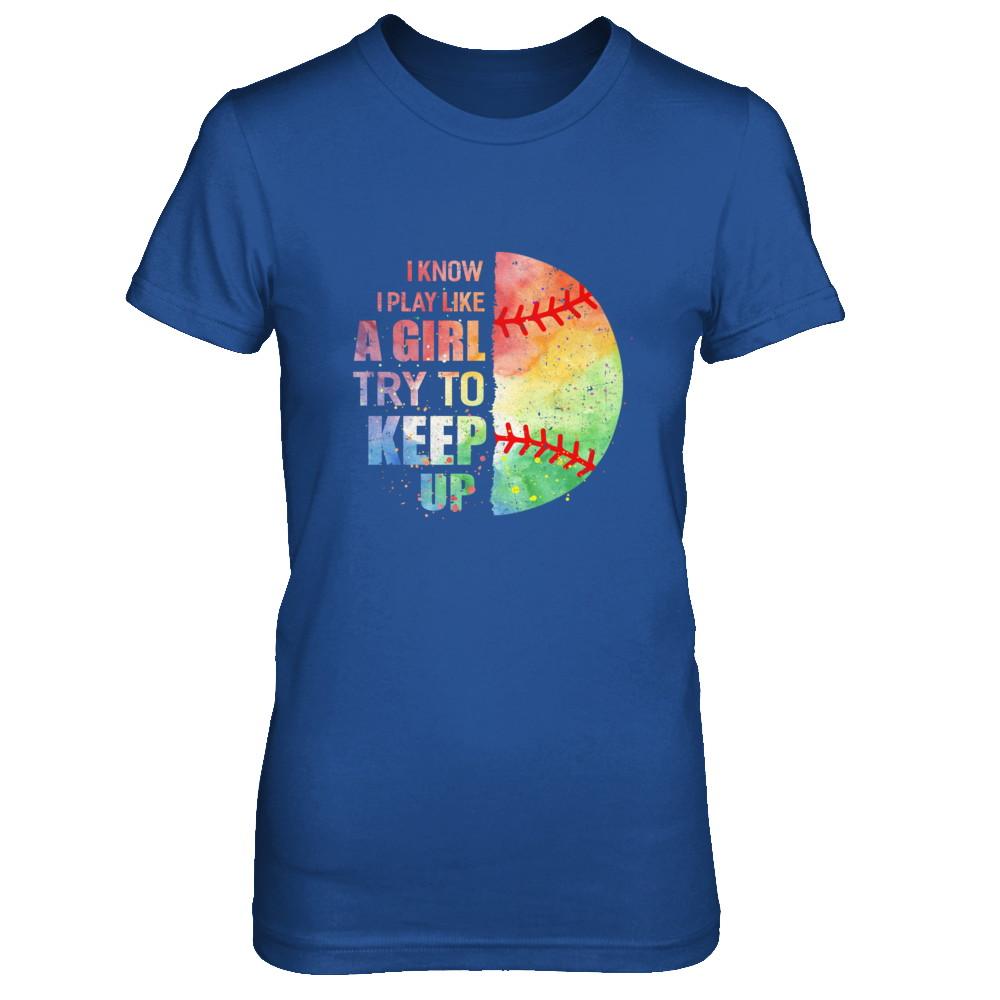 Yeah I Play Like A Girl Baseball Girl-T-Shirt & Hoodie-Women's T-Shirt-Royal