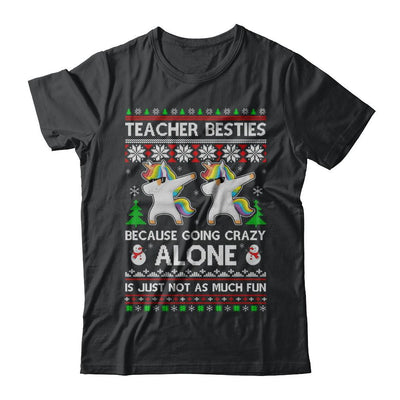 Unicorn Dabbing Teacher Besties Ugly Christmas Sweater-T-Shirt & Sweatshirt-Classic T-Shirt-Black