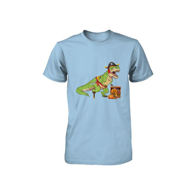 Dinosaurs T-Rex Pirate Halloween Saurus For Kids Youth-Youth Shirt-Toddler T-Shirt-Light Blue