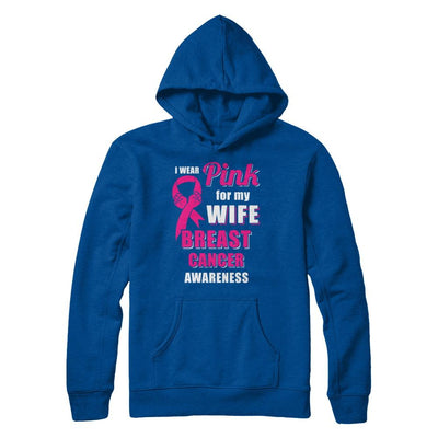 I Wear Pink For My Wife Breast Cancer Husband-T-Shirt & Hoodie-Pullover Hoodie-Deep Royal