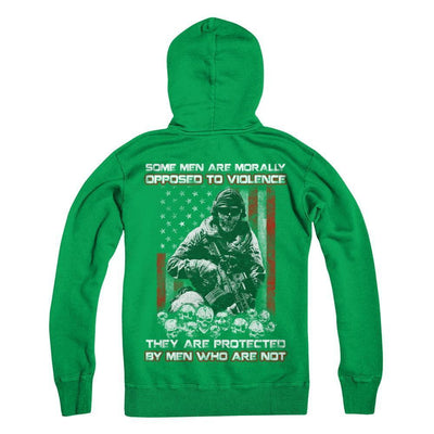 Veteran Men Opposed To Violence They Are Protected By Men Who Are Not-T-Shirt & Hoodie-Pullover Hoodie-Irish Green