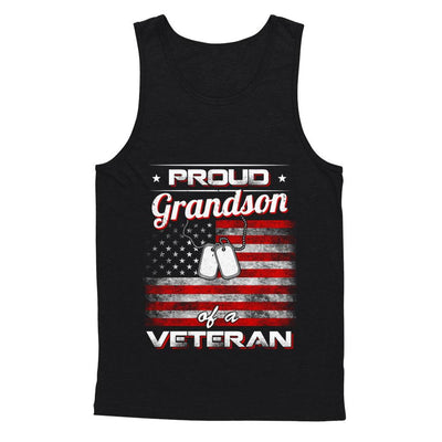 Proud Grandson Of A Veteran-T-Shirt & Hoodie-Unisex Tank-Black