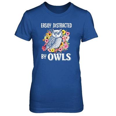 Easily Distracted By Owls-T-Shirt & Tank Top-Women's T-Shirt-Royal