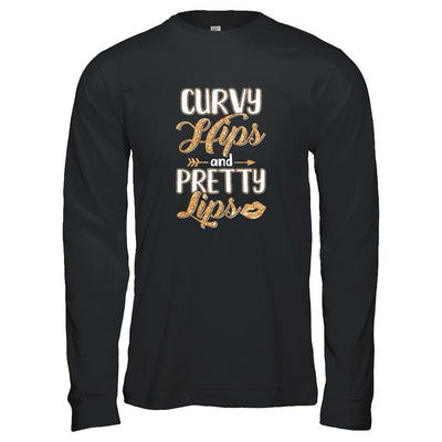 Black Woman Curvy Hips And Pretty Lips-T-Shirt & Tank Top-Long Sleeve T-Shirt-Black