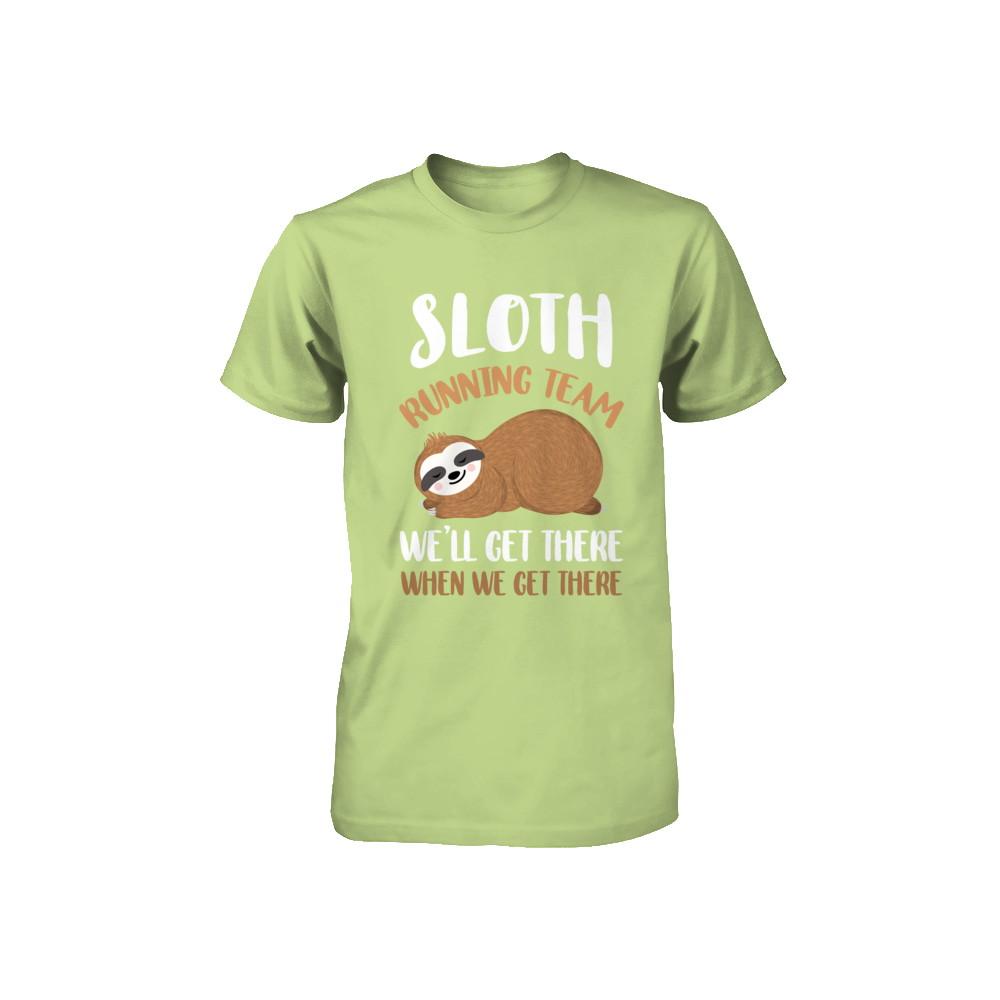 Sloth Running Team We'll Get There When We Get There Youth-Youth Shirt-Toddler T-Shirt-Key Lime