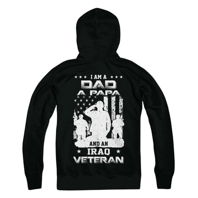 I'm A Dad A Papa And An Iraq Veteran-T-Shirt & Hoodie-Hanes - Heavyweight Pullover Hoodie-Black