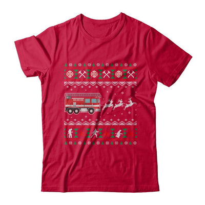 Merry Christmas Firefighter Fireman Ugly Sweater Gift-T-Shirt & Sweatshirt-Classic T-Shirt-Red